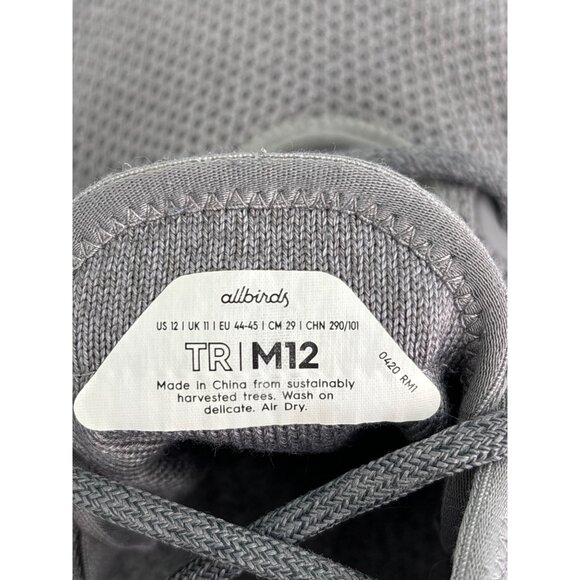 Allbirds Mens Tree Runners Knit Sneakers Gray Size 12 - Picture 6 of 7